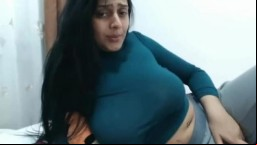Desi big tits milf cam show blue dress